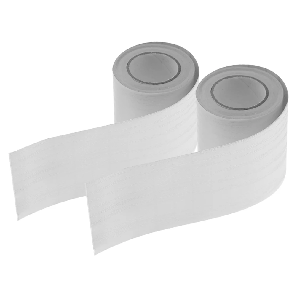 

2 Rolls Baseboard Flexible Skirting Boards for Walls Pvc Molding Trim Adhesive Strip Corner Protectors