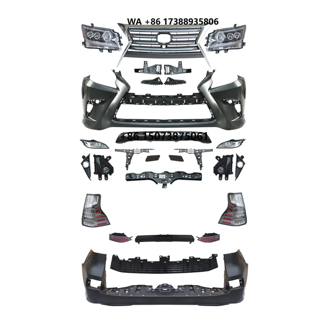 Body Kit for GX460 2010  Upgrade to 2015 Front & Rear Bumper Headlight Rearlamp Grille Fog Light Car Parts for GX460