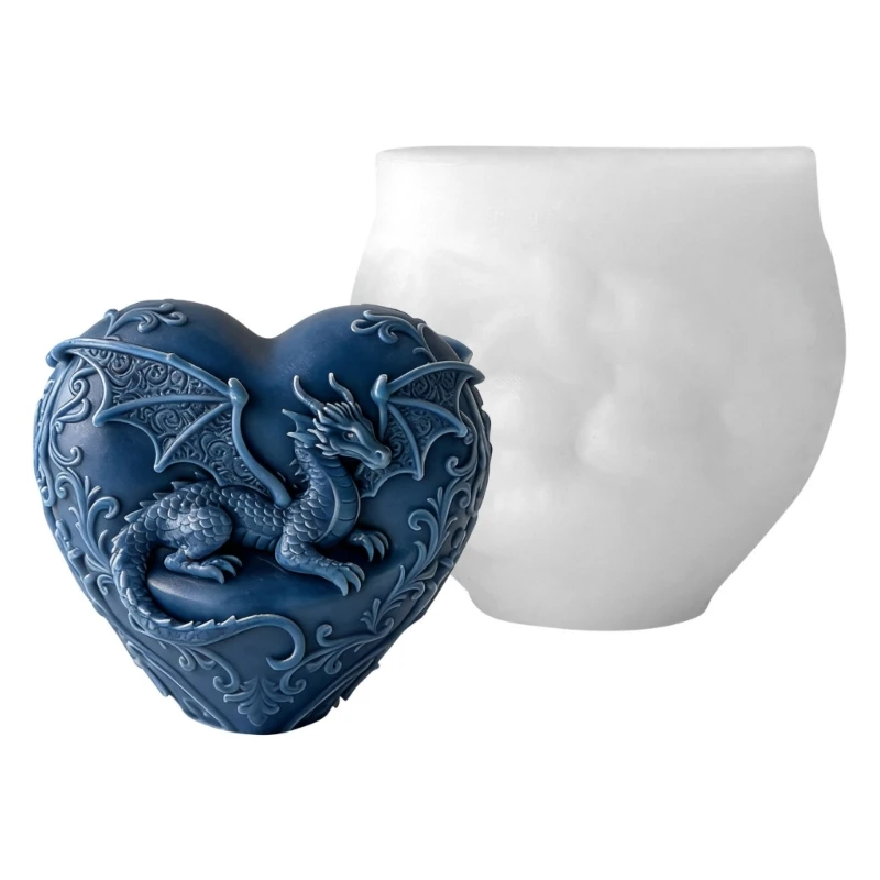 Silicone Heart Dragon Mold Easy to Clean Handmade Sopa Molds 10CD