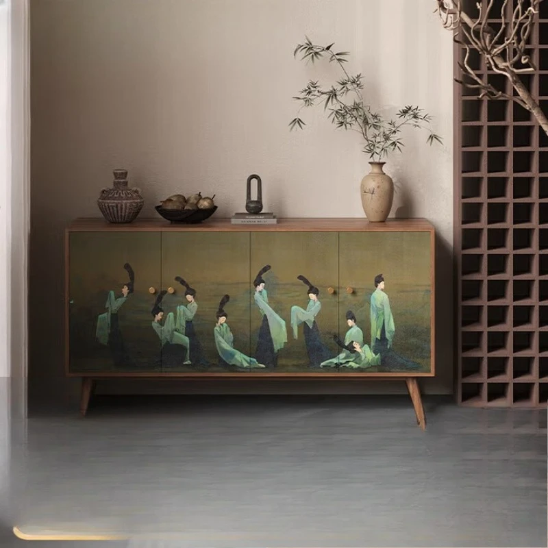 

Solid wood chest, living room locker, new Chinese style, dining side cabinet