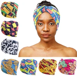 New Women African Printed Twist Headband Hair Band Make Up Headwrap Wide Stretch Headwear Turban Ladies Hair Accessories