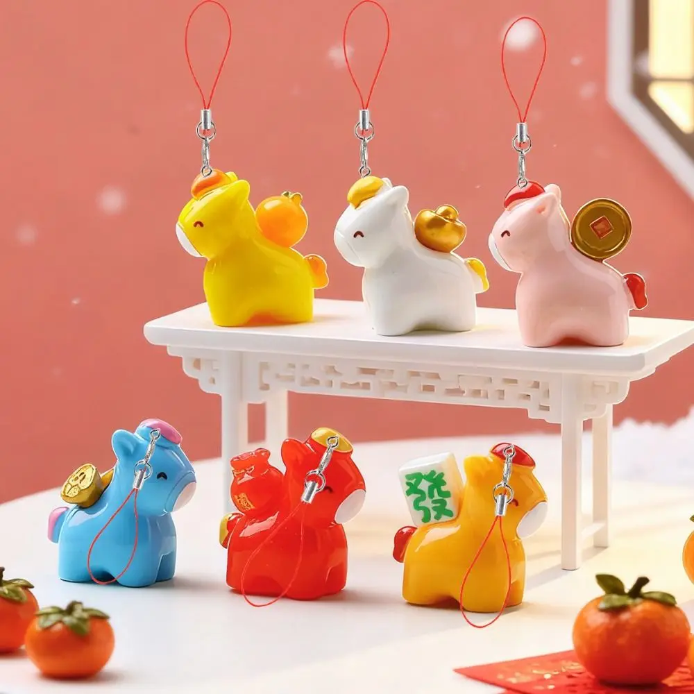 

Creative Cartoon Design Horse Keychain Mini Mascot Pony Phone Strap Good Luck Decorative Horse Hanging Ornaments Car