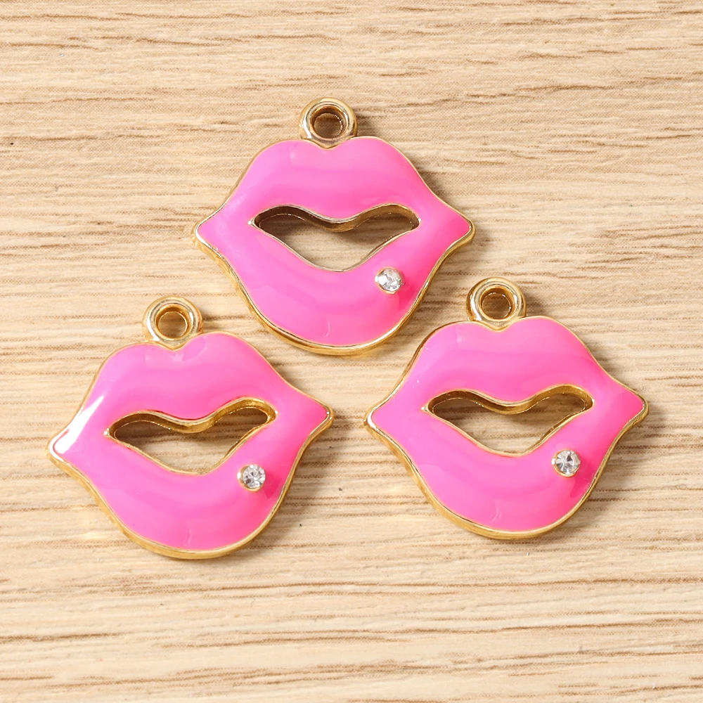 Tusember 10 Stück niedliche High-Heels-Anhänger mit roten Lippen und Lippenstiften für die Schmuckherstellung, Halskette, Ohrringe, Armband, DIY, handgefertigtes Kunsthandwerk – Detail 17