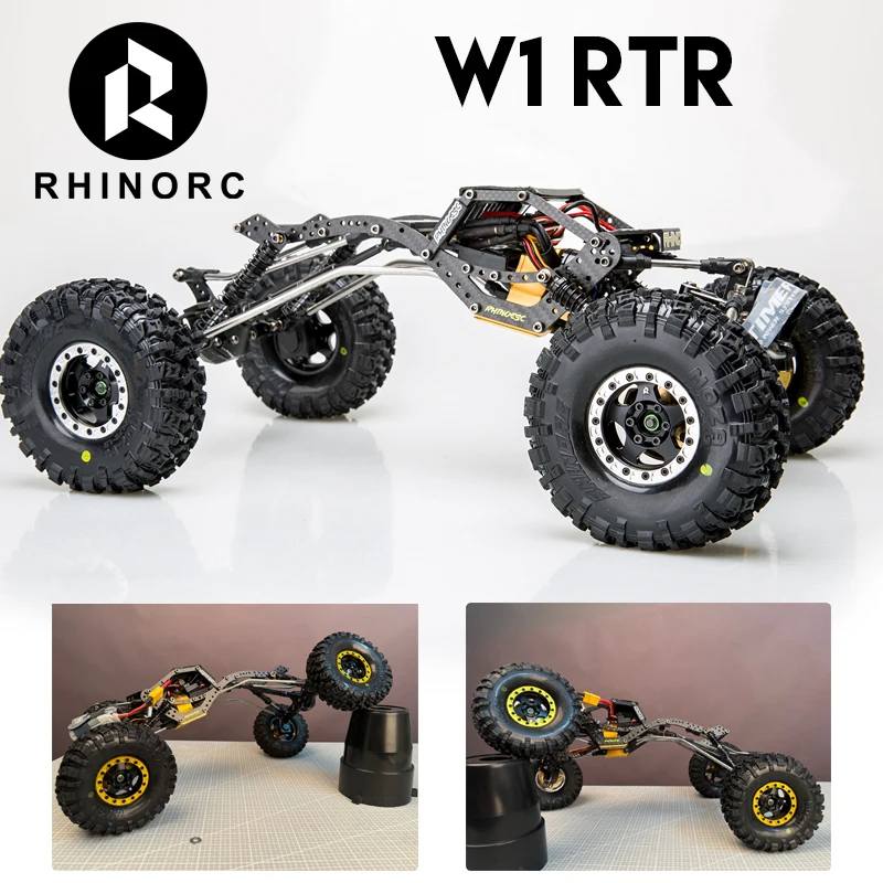 Rhino W1 RTR Chassis 317mm 1/10 Shafty Crawler Rig with MOZA 1.9 Inch Tires Brass Wheels