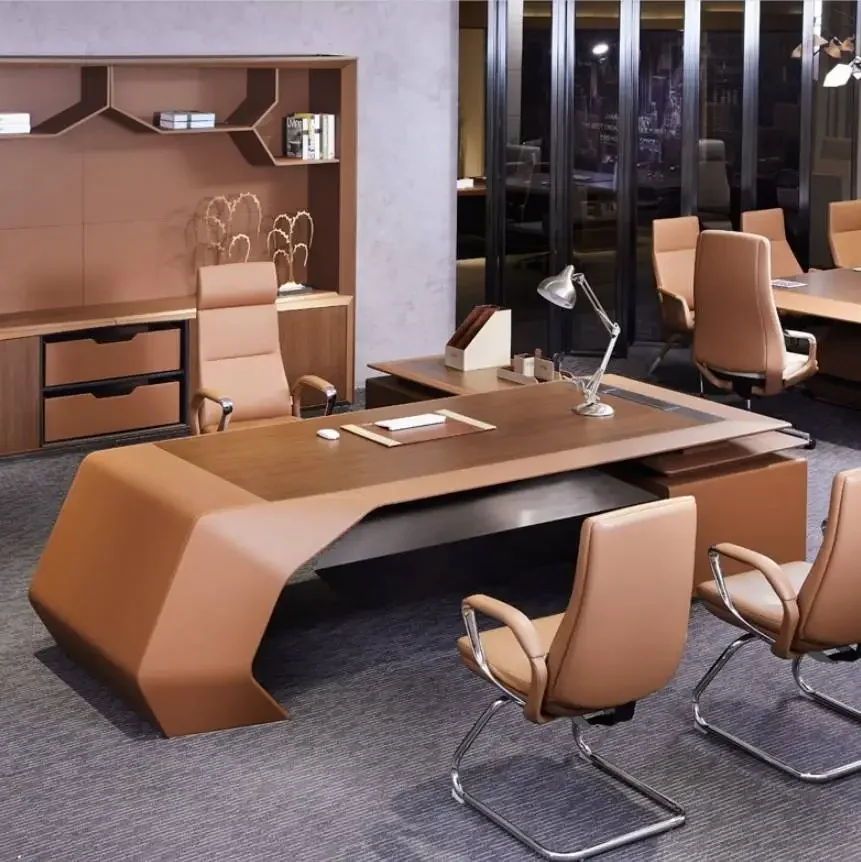 

Factory Price Executive Modern Office Furniture Office Table Modern Luxury Design Office Desk 3198*2460*750mm