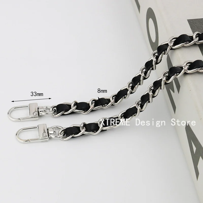 Black Bag Chain Accessories Gold Silver Women Shoulder Bag Chain Metal Chain Strap Crossbody Bag Belt for Handbag