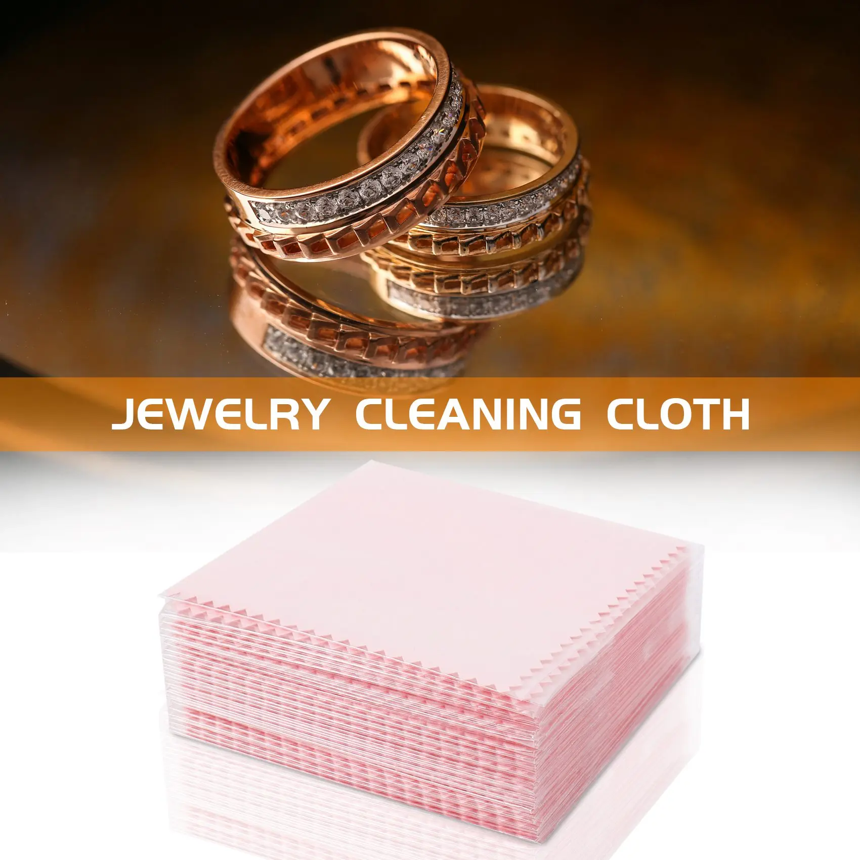 FZFZ 50 팩 쥬얼리 청소 천, 스털링 실버 골드 핑크용 쥬얼리 연마 천