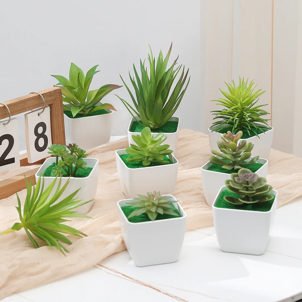 

Small Green Potted Plant Artificial Plant Wedding Marriage Decoration Fake Plant for Office Home Room Bedroom Decor Accessories
