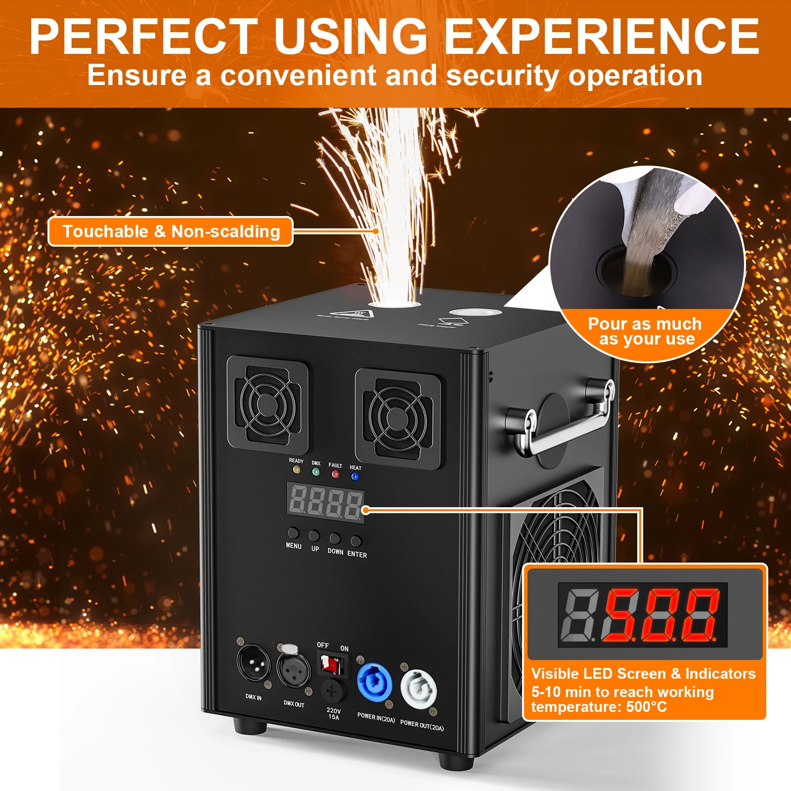 700W Cold Spark Machine Fireworks Machine Special Effect Machine Party Wedding Disco Performance Bar Event Dance