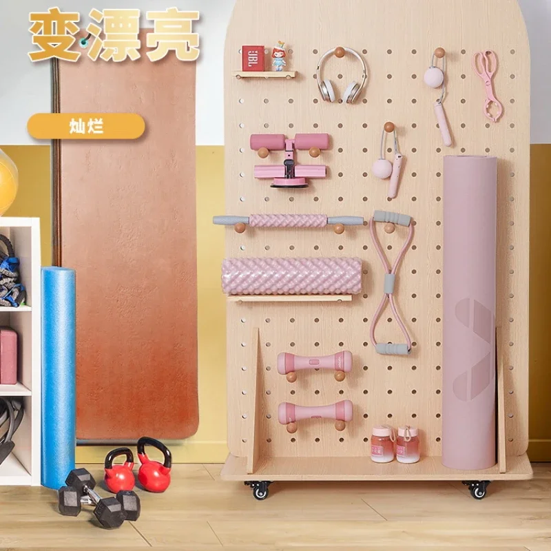 Movable fitness hole board, oversized floor-to-ceiling gym equipment storage rack