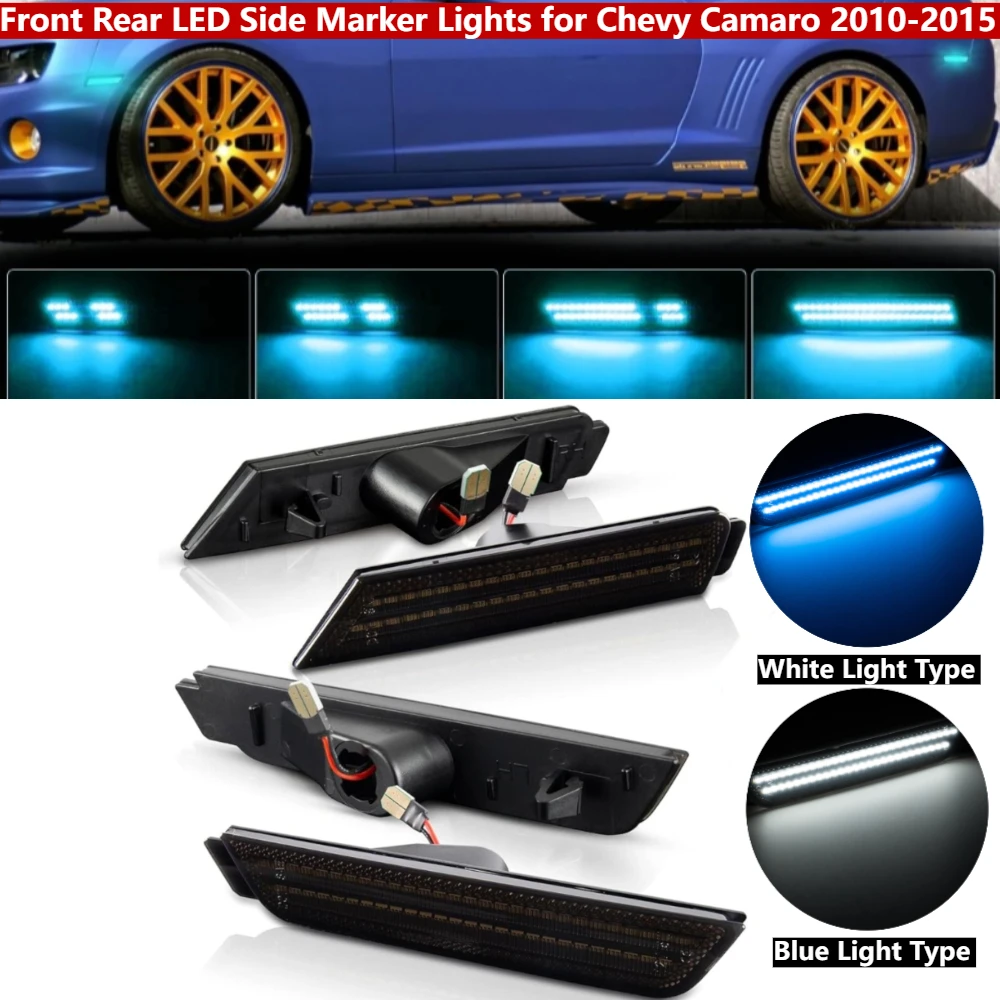 

4Pcs/set Front Rear LED Side Marker Lights Dynamic Fender Light for Chevy Camaro 2010-2015