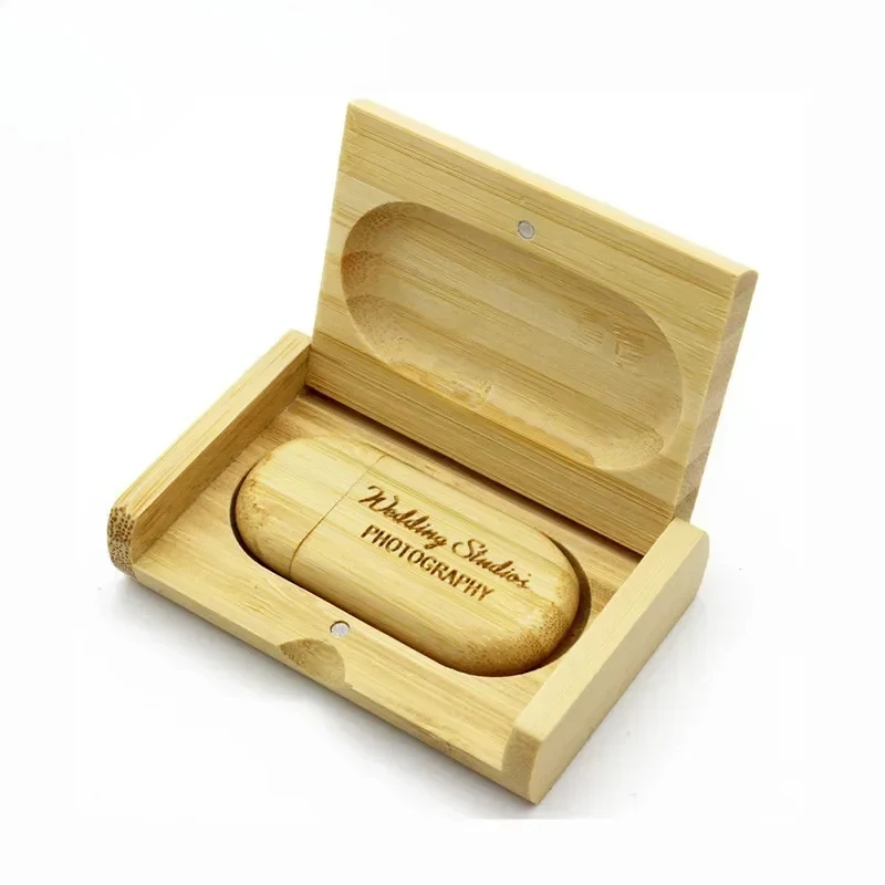 SHANDIAN USB 3.0 1PCS free custom logo USB Flash Drive  Oval Pendrive 4GB 16GB 32GB 64GB Gift Pen Drive with Wooden Box