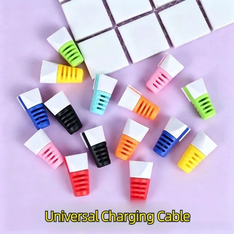 Silicone Charging Cable Protector Cord Protective Sleeve, Ribbed Cable Saver for Bend Strain Relief and Tidy Cable Storage Y4QF