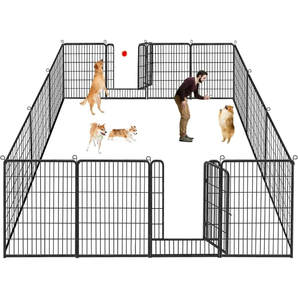 

40 inch Dog Fence Outdoor Dog Playpen for Large Dogs, 14 Fence Panels Dog Pens Outdoor Pet Playpen RV Camping Fence