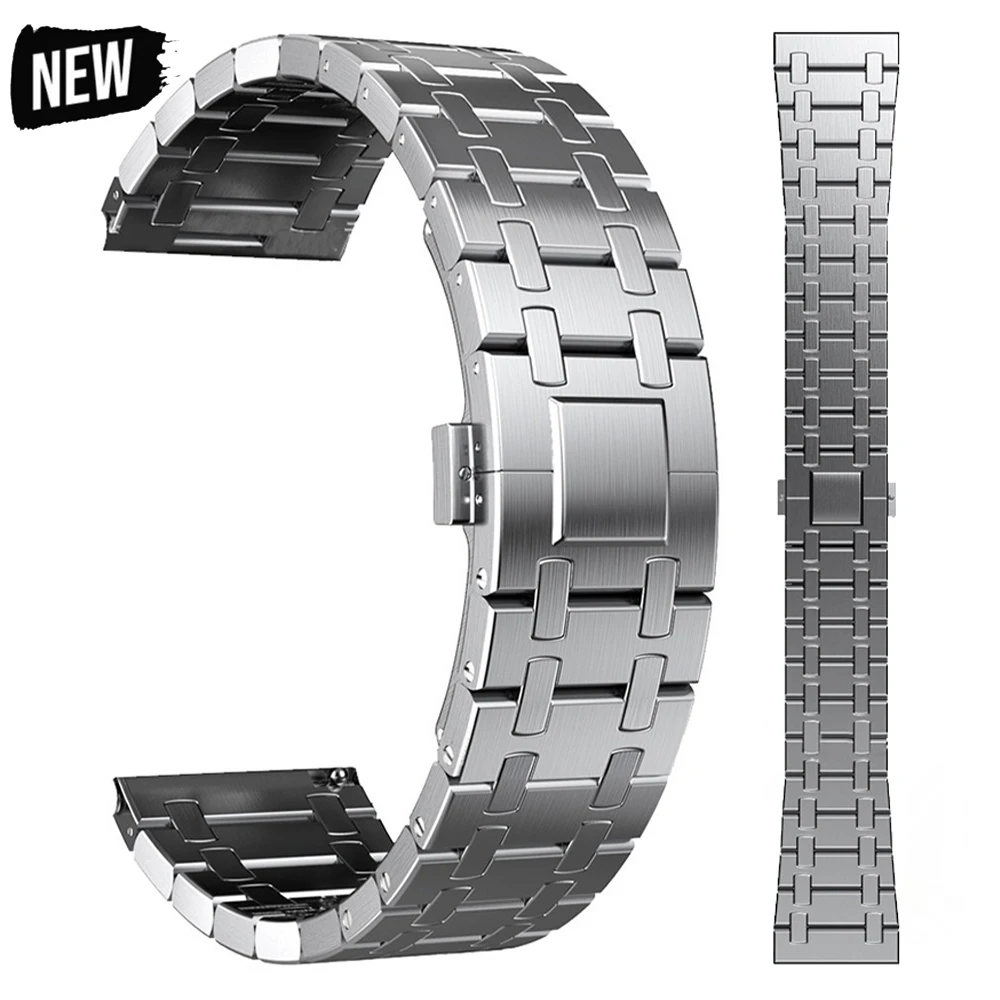 

20mm 22mm Stainless Steel Strap for Samsung Galaxy Watch 7 6 5 4 5Pro 40/44mm 6 Classic 43mm 47mm Metal Band for Huawei GT5 4Pro