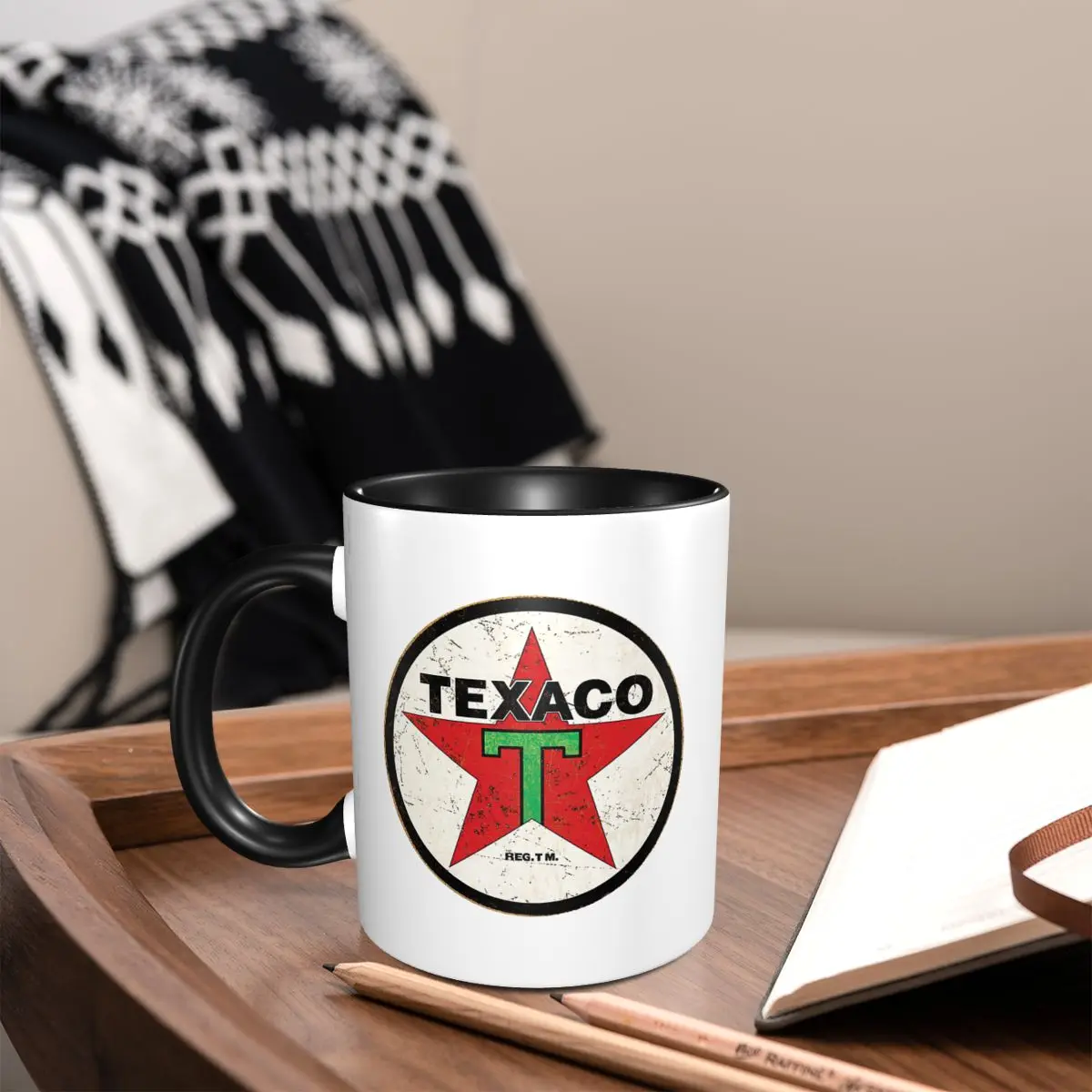 Texaco Distressed Sign Mug Funny Ceramic Coffee Cups Tea Mugs Milk Cup Drinkware Gift for Woman Man