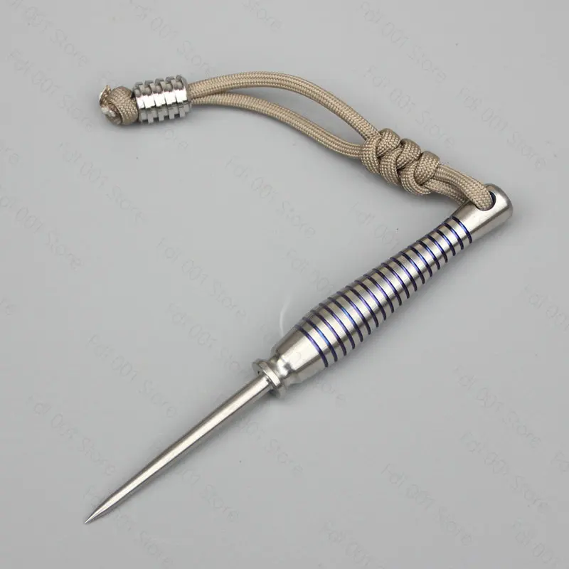 for TC4 Titanium Alloy Tool | Hidden Dual-Function Tea Needle & Awl | Hand-Baked Color | Portable Detachable Outdoor Accessory