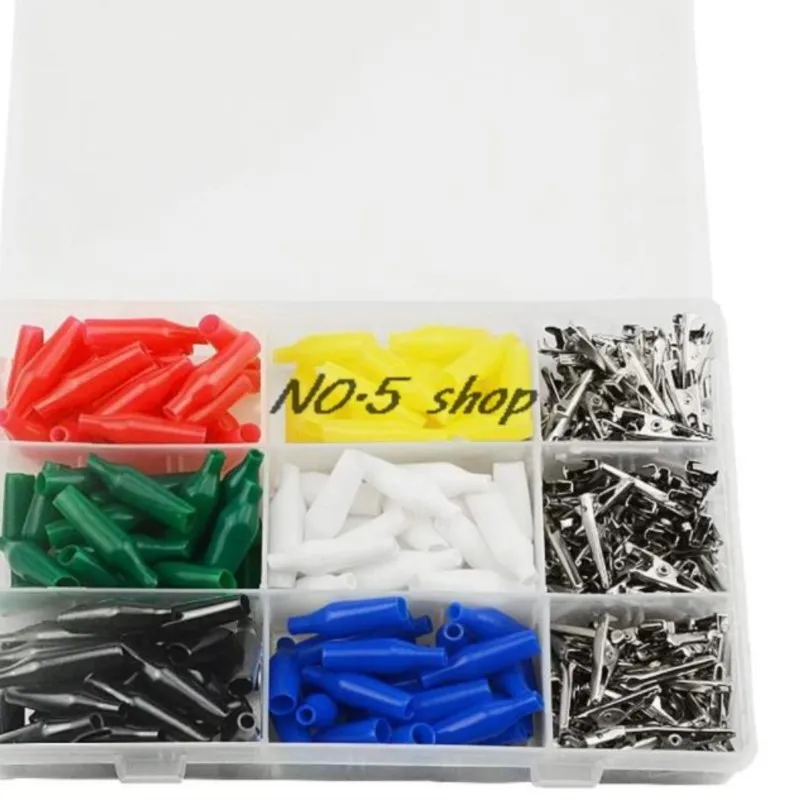 150Pcs 30-35mm 6-color Alligator Clip Electrical Test Clip With Protective Insulating Cover