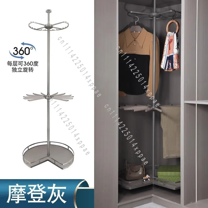 Draw 360 Degree Rotating Hanger Tele Bedroom 360 Degree Multi-functional Cloakroom Three-layer Multi-functional Pants Rack Pants