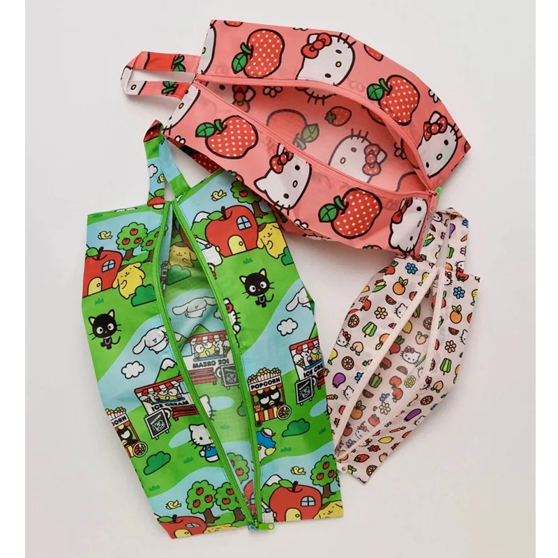 3 pçs/set Kawaii Rosa Bonito Dos Desenhos Animados Olá Kitty Sapatos Portáteis Meias Roupas Viagem Saco de Armazenamento para Casa Conjunto Atacado