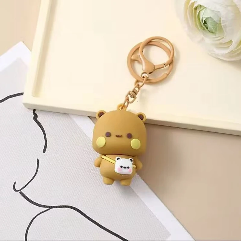 2 ชิ้นใหม่ Panda Bubu และ Yier จี้ตุ๊กตาของเล่นน่ารักการ์ตูนหมีแพนด้าตุ๊กตาพวงกุญแจกระเป๋าเป้สะพายหลังจี้คู่ของขวัญ