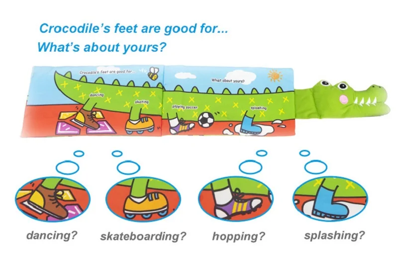 หนังสือผ้าสำหรับเด็กทารก การ์ตูนสัตว์ ของเล่นเสริมพัฒนาการเด็ก ผ้าพลัฌนุ่ม นิทานสำหรับพัฒนาสติปัญญา