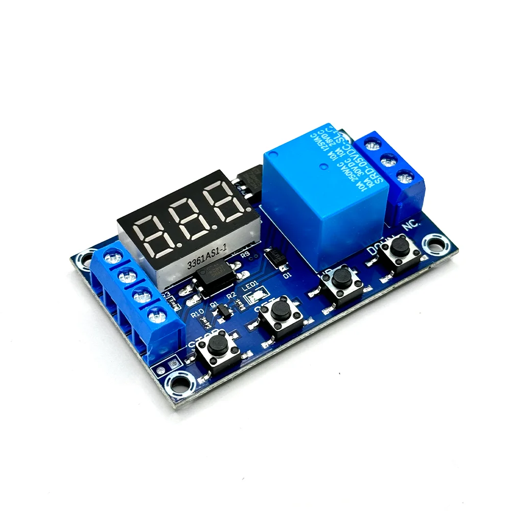 1 Channel 5V Relay 6-30V Relay Module OFF/ON Switch Trigger Time Delay Circuit Timer Cycle 999 minutes Adjustable XY-J02