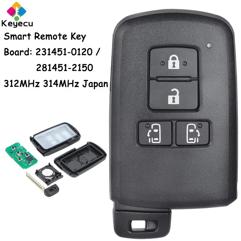

KEYECU Smart Remote Car Key Fob 312MHz 314MHz 231451-0120 / 281451-2150 for Toyota Alphard Vellfire Esquire Noah Sienta Voxy