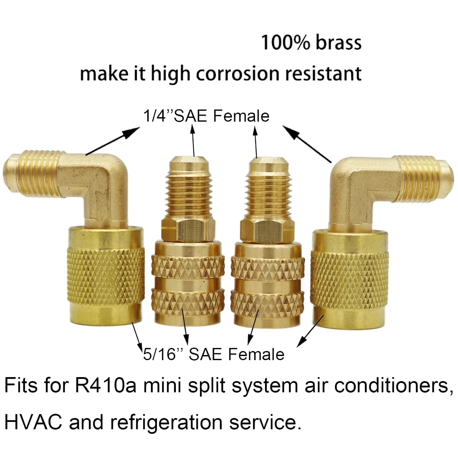 100% Brass Corrosion Resistant R410A Adapter 5/16