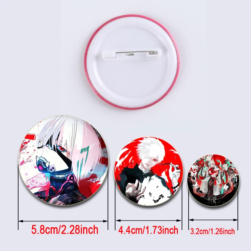 Anime Character Ken Kaneki/Touka Kirishima/Rize Kamishiro Soft Button Pin Creative Funny Meme Brooch Badge Bag Coat Accessories