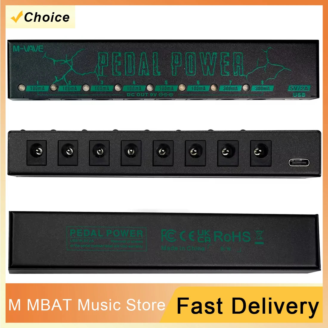 

M-VAVE PEDAL POWER Гитарная педаль Power Гитарный эффектор Источник питания 8 изолированных выходов постоянного тока 9 В Аксессуары для гитары