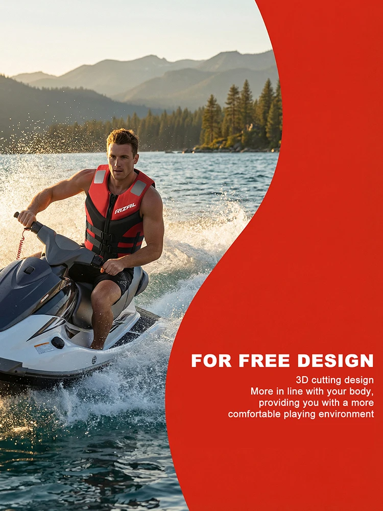 RIZAL Slim Fit Buoyancy Vest Unisex Sleeveless Buoyancy Aid for Outdoor Water Sports Kayaking Surfing Motorboat Paddle Boarding view 3