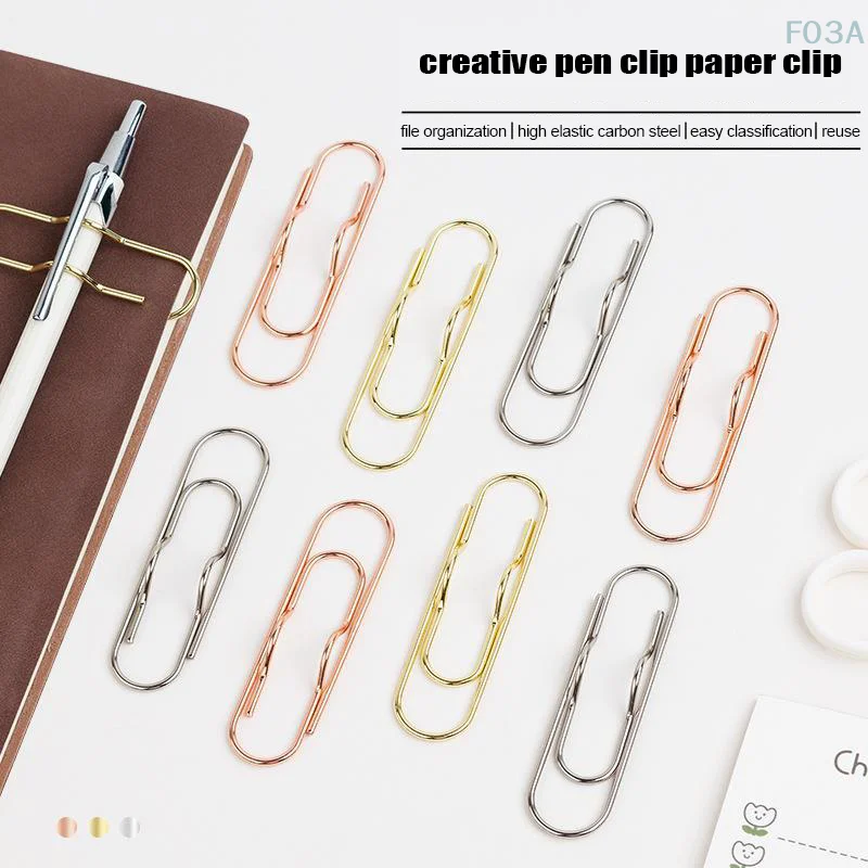 1PC Multi-Purpose Paper Clips Paper Fix Clips Pen Holder Clips Notebook Pen Holder Book Pin For Notebook Journal Document Clips