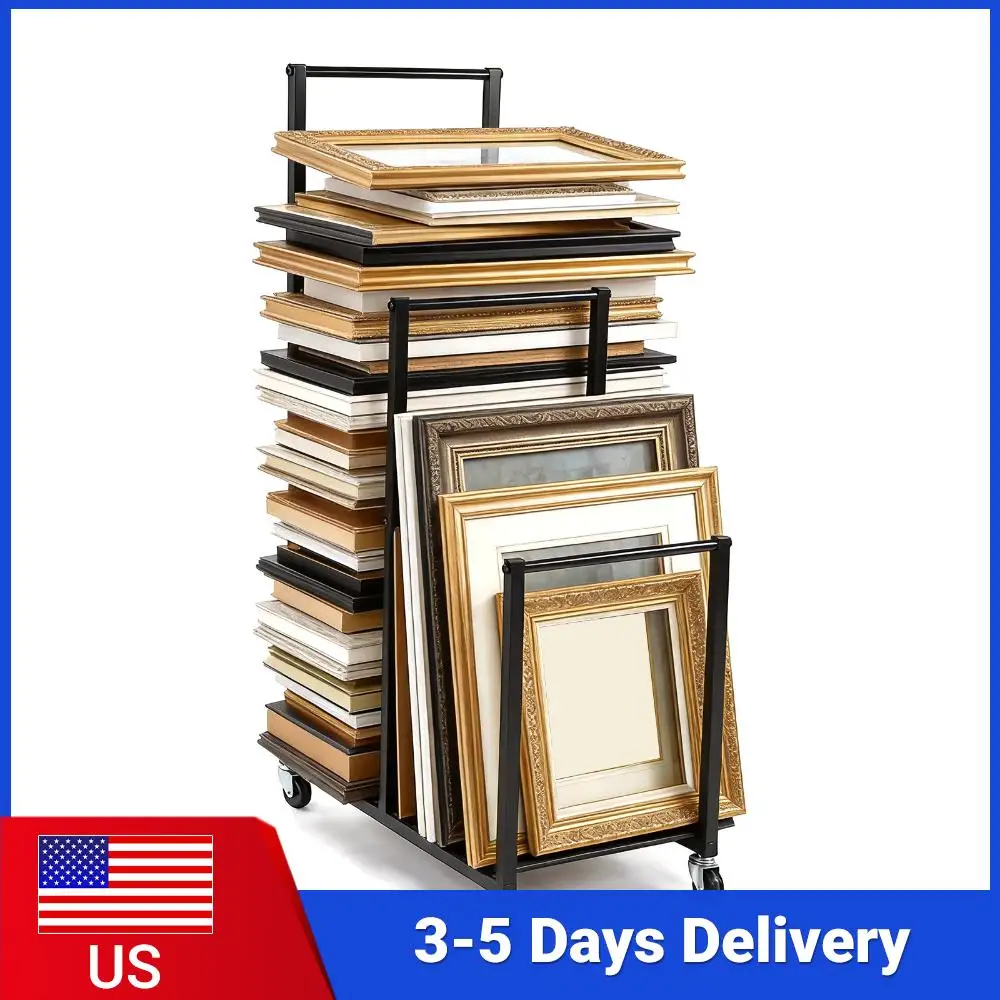 

Carton Storage Rack with Wheels Portable Cardboard Box Storage Rack 41x26x14inch for Home Supermarket Warehouse & Commercial Use