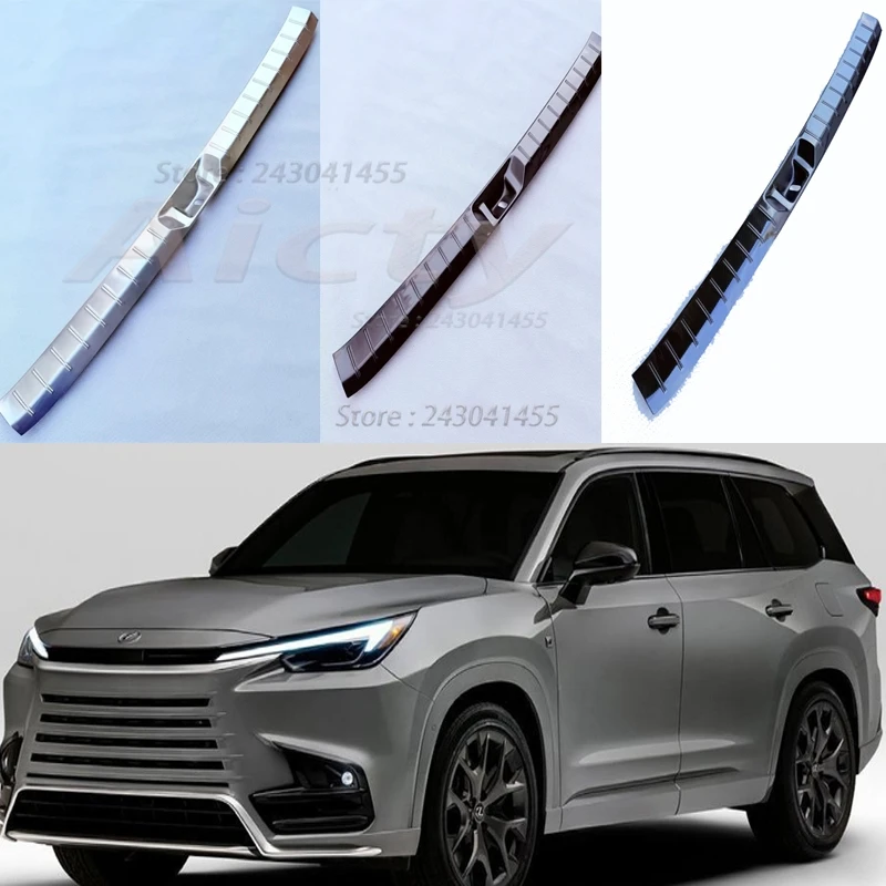 Para Lexus TX TX350 500h TX500h 2024 2025: Protetor de Soleira Interna da Porta Traseira em Aço Inoxidável, Acabamento de Proteção Antiderrapante para Para-choque Traseiro