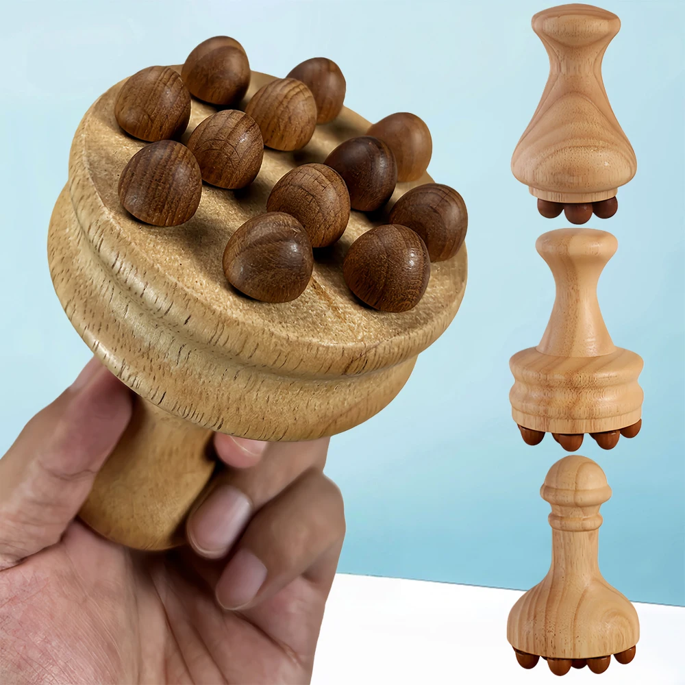 

1Pcs Wooden Mushroom Massager, Anti Cellulite Lymphatic Drainage Therapy Massage Cup Tools for Body Shaping