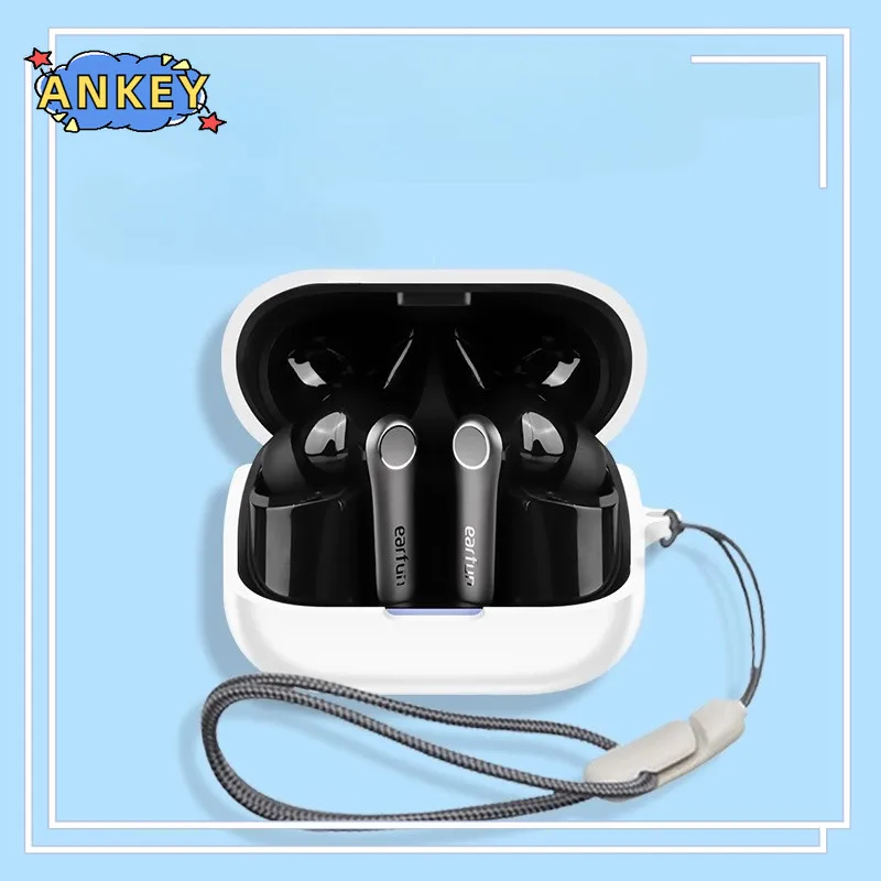 لـ EarFun Air Pro 4+ حافظة ناعمة غطاء EarFun Air Pro 4 Plus Shells سماعة أذن كم حبل اليد حزام الملحقات