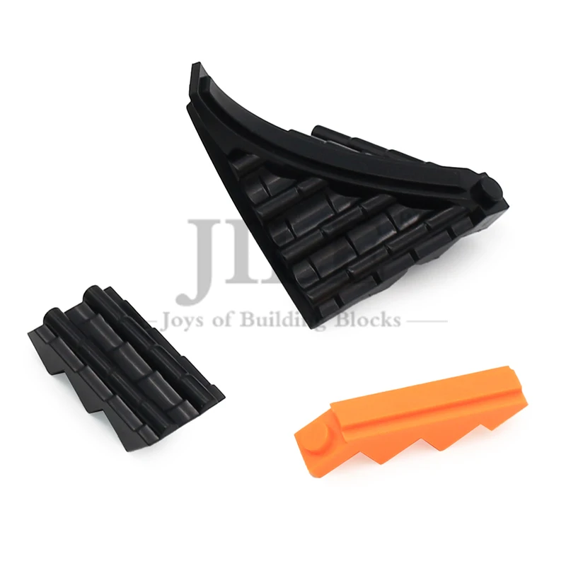 Chinese Style Garden Roof Ridge Glazed Tile DIY Building Block Bricks Compatible with S0531 70681W House City Stree View Toys