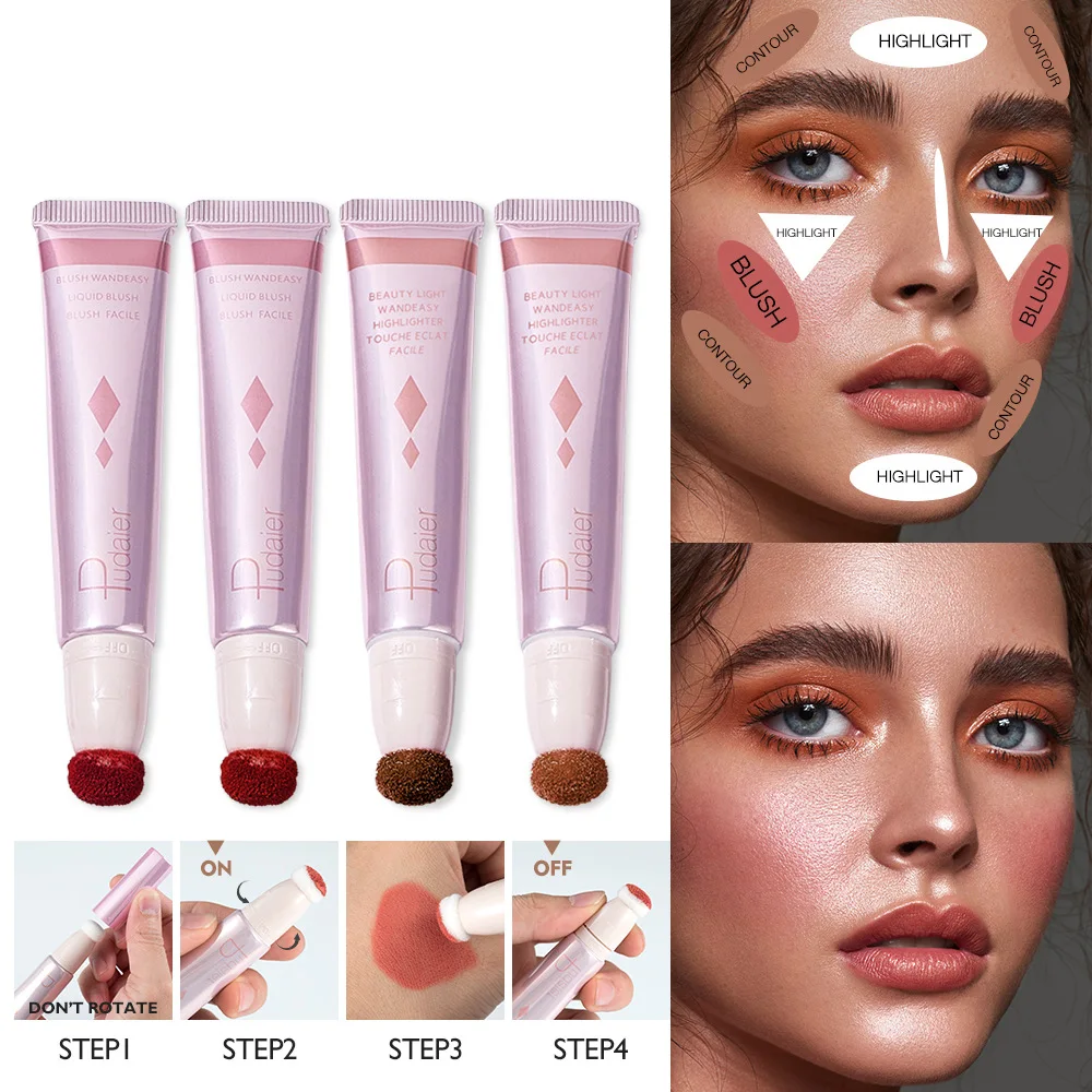 

Multifunctional Liquid Blush Face Contour Highlight Eye Shadow Stick Durable Waterproof Contouring All-in-one Creamy Texture