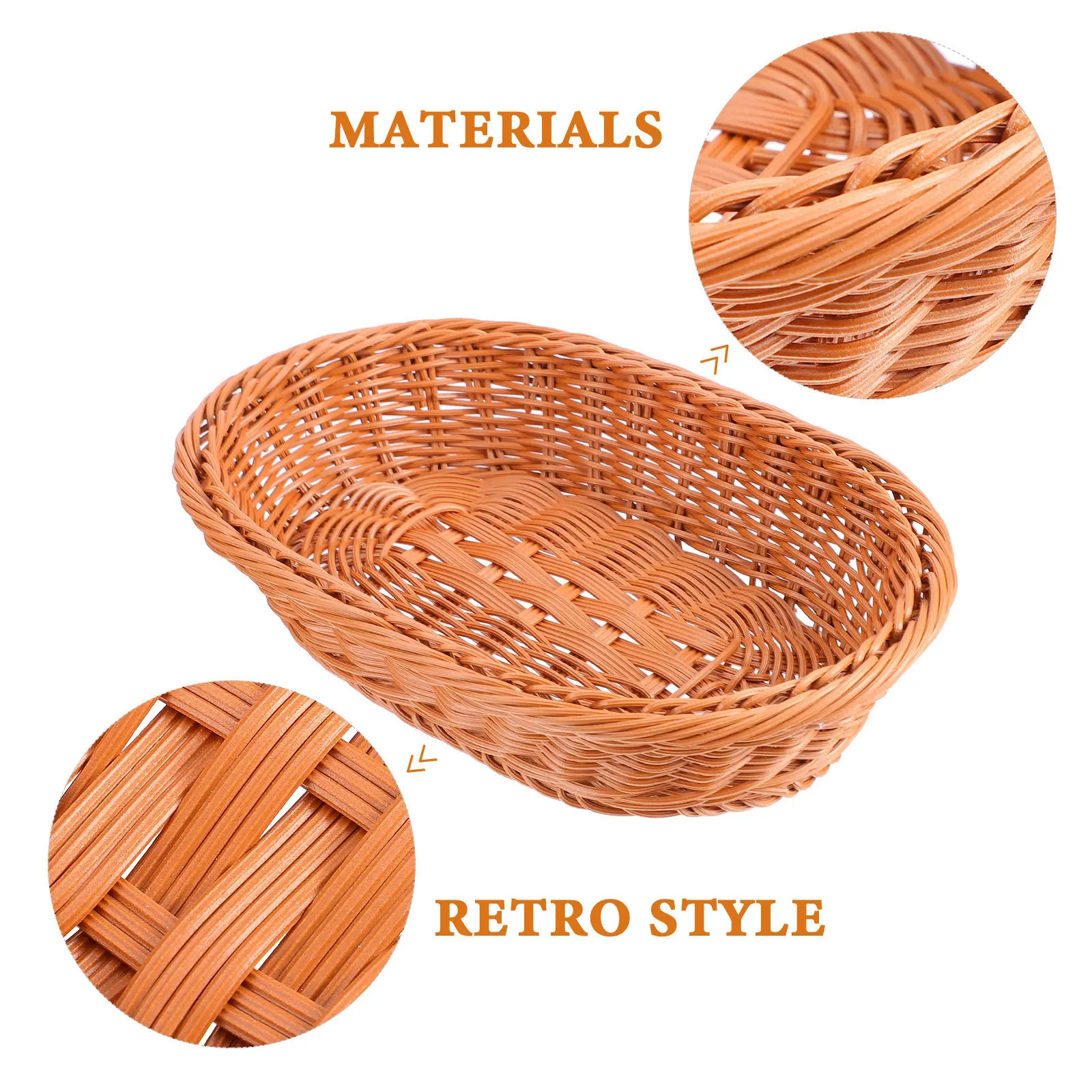 

1Pcs Storage Basket Retro Style Fruit Bread Snacks Organizer Home Sundries Basket for Kitchen Dining Room Decorative Food