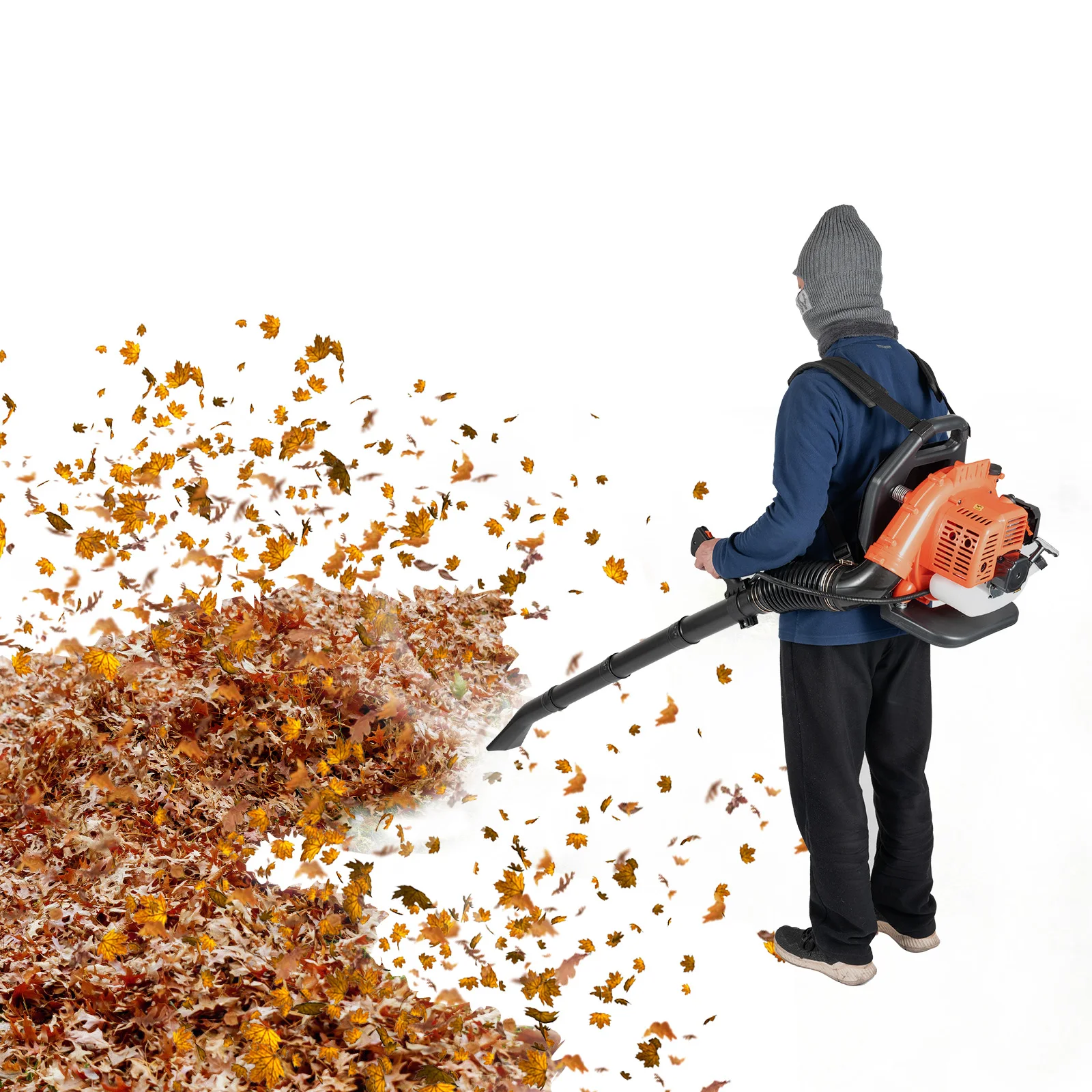 

42.7CC 2-Stroke Commercial Leaf Blower 7000r/min Engine Portable Gas Powered Backpack Snow Leaf Blowing Machine