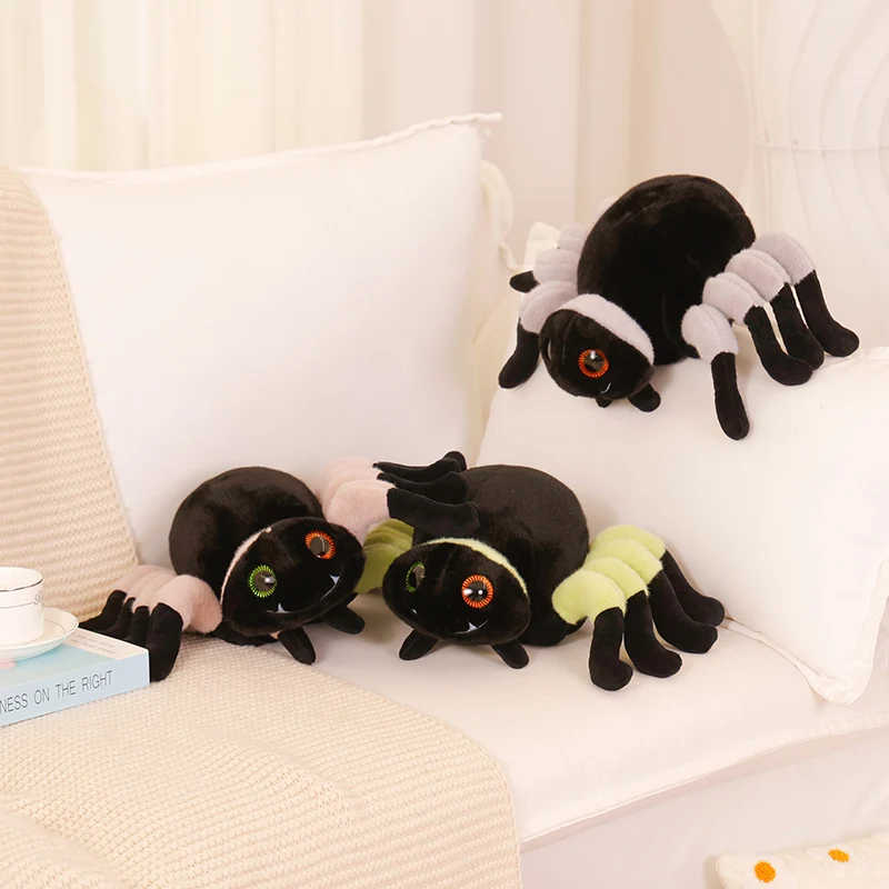 20/30/40cm Creative Cute Big Eyes Spider Plush Toy Simulation Spider Plushie Soft Toys Stuffed AnimaIInsect Doll Pillow