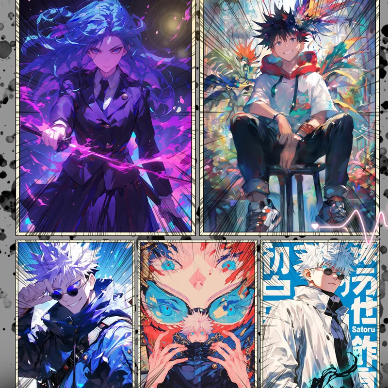 Wholesales Jujutsu Kaisen Collection Card Crystal B5 Gojo Satoru Company Curse Nightmare Wave2 Trading Anime Game Playing Cards