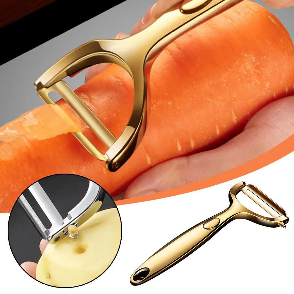 

Golden Vegetable Peeler Potato Carrot Peelers Steel Peeler with Ergonomic Non-Slip Handle & Sharp Kitchen Tools