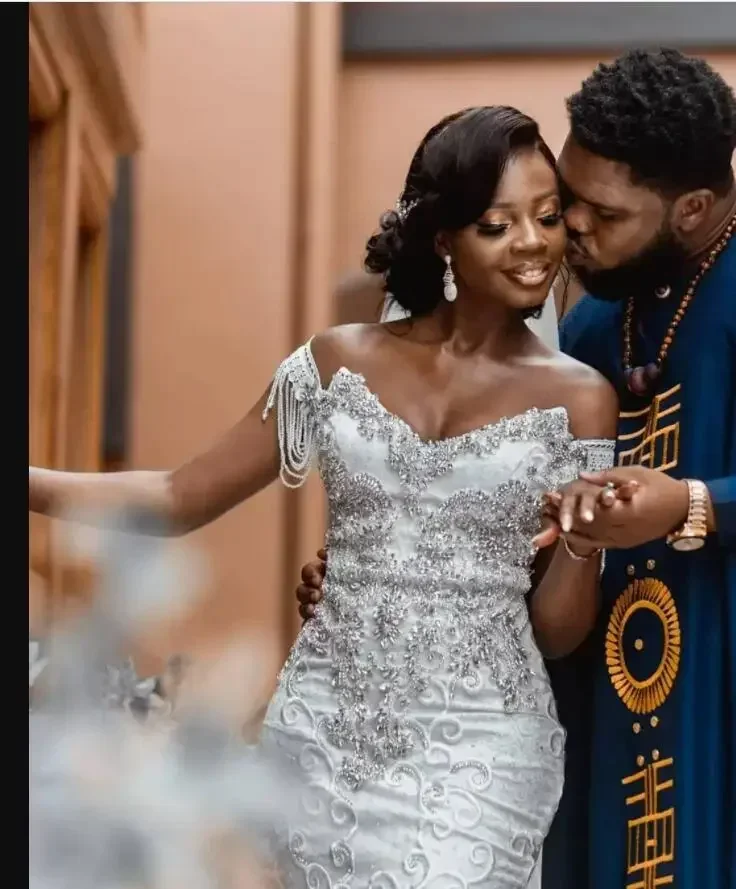 Suknia ślubna w stylu arabskim plus size z odkrytymi ramionami, krój syreny, zdobiona koronką i kryształami, Vestido De Novia.