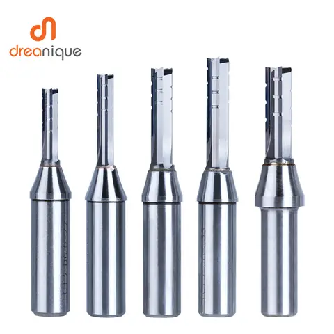 Lot De 5 Fraises à Copier Carbure – Queue 8mm, Coupe Droite, Pour Défonceuse