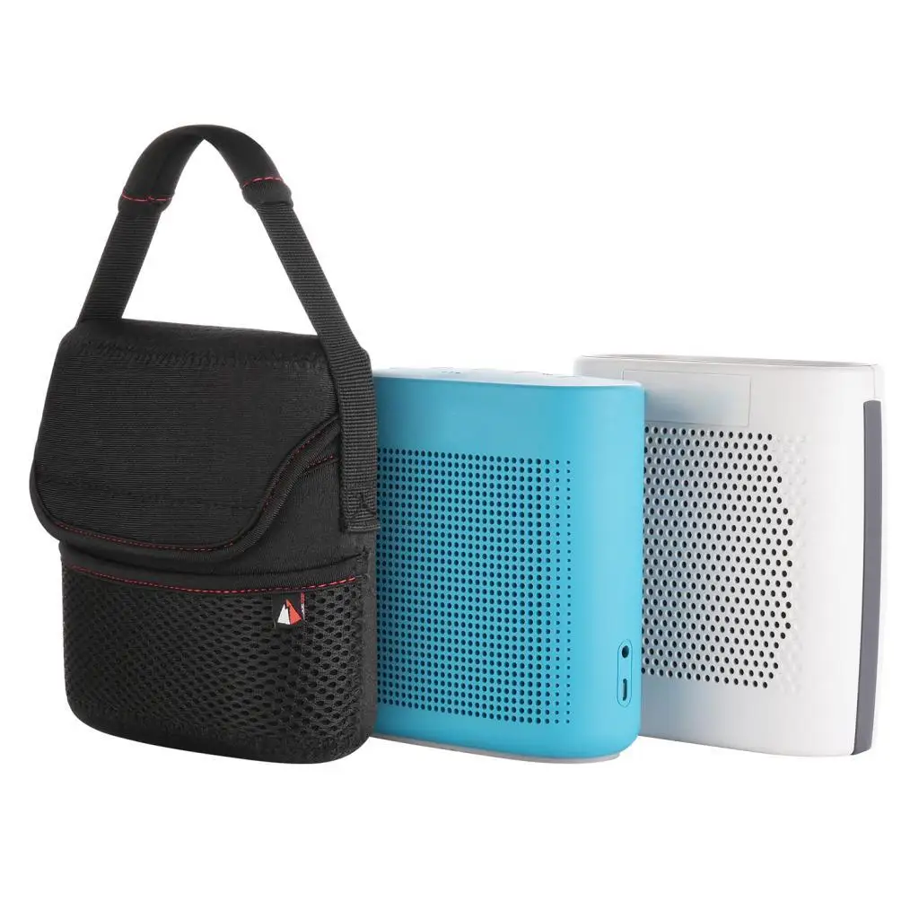 Protective Pouch Portable Travel Storage Bag Cover with Hand Strap for Color Bluetooth Speaker II / I, Black