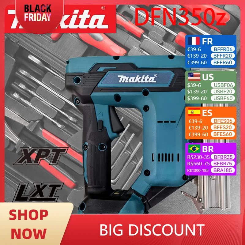 

Makita nailer DFN350Z Brushless 18v Gauge Brad Nailer Carpentry Decoration Nail Gun Electric pneumatic gun woodworking tools