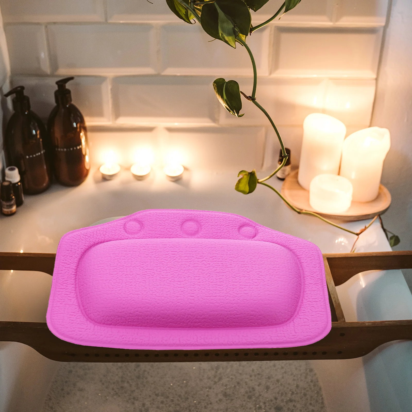 

Premium Bath Pillow for Tub Head Neck Shoulder Support Soft Supple Bathtub Head Rest Easy Install Remove Bathtub Pillow