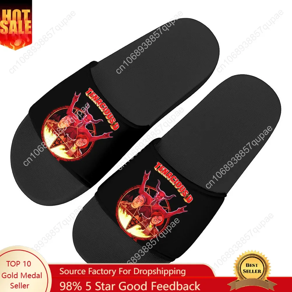 

Tenacious D Rock Band Slippers Home Water Shoes Men Women Hip hop Singer Teenagers Beach Pool Sandals Custom Summer Slipper